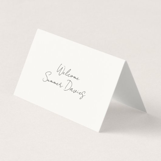 Elfenbein | Chic Minimal Script Wedding Folded Car (Vorderseite)