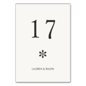 Elfenbein | Chic Minimal Typografy Wedding Tischnummer (Vorderseite)