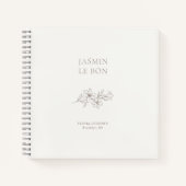 Elfenbein | Chic Minimalistisch Floral Notizblock (Vorderseite)