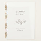 Elfenbein | Chic Minimalistisch Floral Planer (Vorderseite)