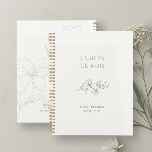 Elfenbein Chic Minimalistisch Floral Planer