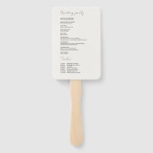 Elfenbein | Chic Minimalistisch Wedding Fächer (Rückseite)