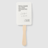 Elfenbein | Chic Minimalistisch Wedding Fächer (Vorderseite)