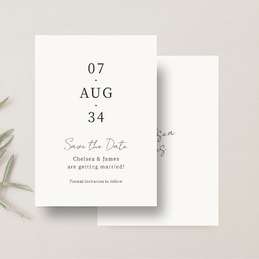 Elfenbein | Chic Minimalistisch Wedding Save the D Save The Date