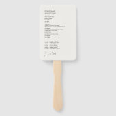 Elfenbein | Chic Modern Foto Wedding Program Fächer (Rückseite)