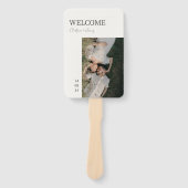 Elfenbein | Chic Modern Foto Wedding Program Fächer (Vorderseite)