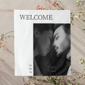 Elfenbein | Chic Modern Wedding Welcome Foto Wandteppich