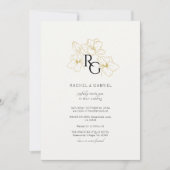 Elfenbein | Chic Monogram Wedding Invitation Card Save The Date (Vorderseite)
