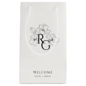 Elfenbein | Chic Monogram Welcome Wedding Bag Kleine Geschenktüte (Vorderseite)