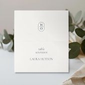 Elfenbein | Chic Monogramm Hochzeit Platzkarte