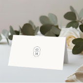 Elfenbein | Chic Monogramm Hochzeit Platzkarte