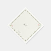 Elfenbein | Chic Petit Florale Hochzeit Serviette (Ecke)