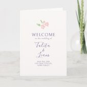 Elfenbein | Chic Photo Floral Hochzeit  Programm (Vorderseite)