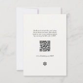 Elfenbein | Chic QR Code Wedding RSVP Karte (Rückseite)