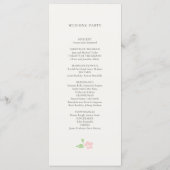 Elfenbein | Chic Rosafarbenes Blumenhochzeitsprogr Programm (Rückseite)