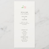 Elfenbein | Chic Rosafarbenes Blumenhochzeitsprogr Programm (Vorderseite)