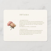 Elfenbein | Chic Rose Hochzeitdetails QR-Code Begleitkarte (Vorderseite)
