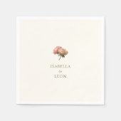 Elfenbein | Chic Rose Wedding Serviette (Vorderseite)