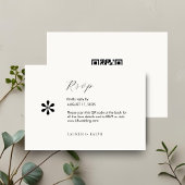 Elfenbein | Chic Script UAWG QR Code Hochzeit RSVP Karte