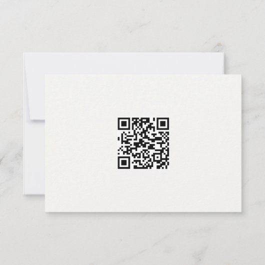 Elfenbein | Chic Script UAWG QR Code Hochzeit RSVP Karte (Rückseite)