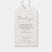 Elfenbein | Chic Script Wedding Vielen Dank für Ih Geschenkanhänger (Vorderseite)