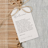 Elfenbein | Chic Script Wedding Willkommenstempel Geschenkanhänger