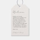Elfenbein | Chic Script Wedding Willkommenstempel Geschenkanhänger (Vorderseite)