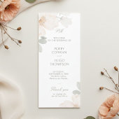 Elfenbein | Chic Wasserfarbe Blumen Hochzeitsprogr Programm