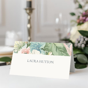 Elfenbein Chic Wasserfarben Blumen Hochzeit Plat Platzkarte