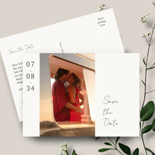 Elfenbein   Chic Wedding Foto Save the Date Postka