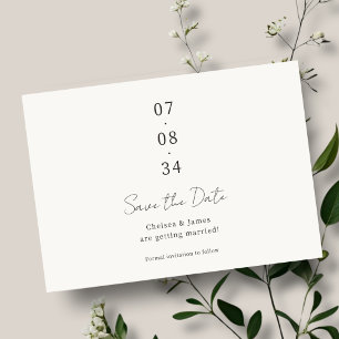 Elfenbein   Chic Wedding Save the Date Postcard