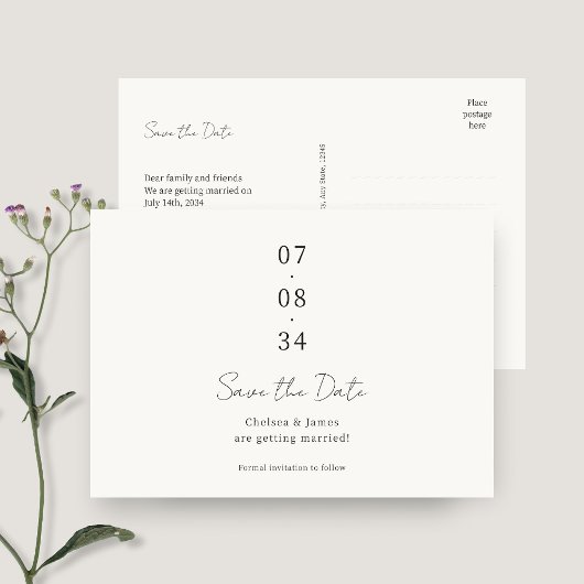 Elfenbein | Chic Wedding Save the Date Postcard