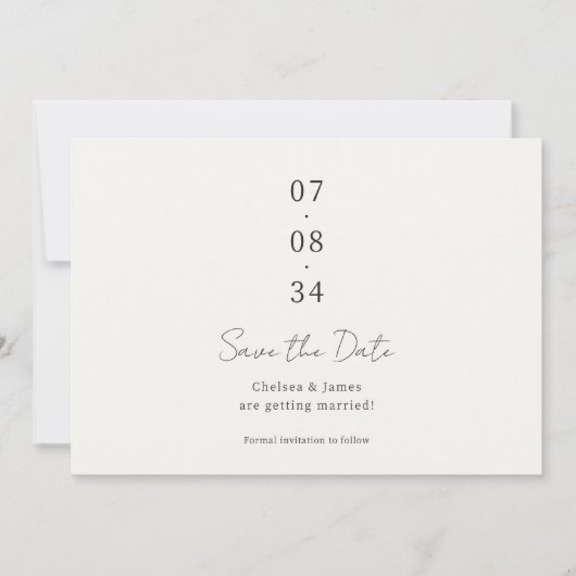 Elfenbein | Chic Wedding Save the Date Postcard (Vorderseite)