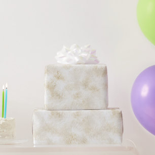 Elfenbein Creme Abstrakter Pelz Geburtstag Geschenkpapier