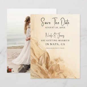 Elfenbein-Creme Bohemian Texturiert Notizkalender- Einladung