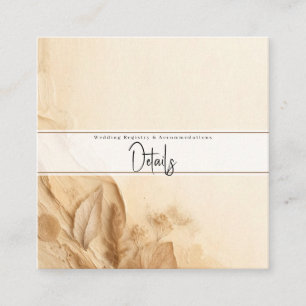 Elfenbein-Creme Botanical Bohemian Textur Details Quadratische Visitenkarte