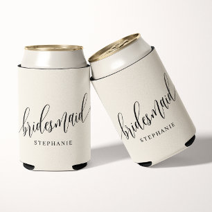 Elfenbein Creme Brautjungfer Moderne Schrift  Dosenkühler