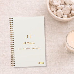 Elfenbein creme gold modern minimalistischer Luxus Notizblock