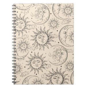 Elfenbein Creme Magie Vintage Himmelszelt Sonne Mo Notizblock