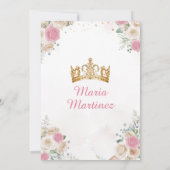 Elfenbein Creme Prinzessin Kleid Dusty Rose Quince Einladung (Rückseite)