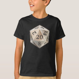 Elfenbein D&D d20 und schwarzer KNOCHEN die T-Shirt