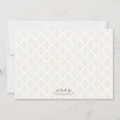 Elfenbein Damask Cream Cross Christening / Taufe Einladung (Rückseite)