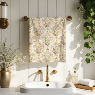 Elfenbein Damast Handtücher Eleganter Vintage Bade