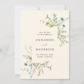 Elfenbein Delicate Wildblume Boho Wedding Foto Save The Date (Vorderseite)