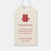 Elfenbein Double Happiness Chinesische Kalligraphi Geschenkanhänger (Vorderseite)