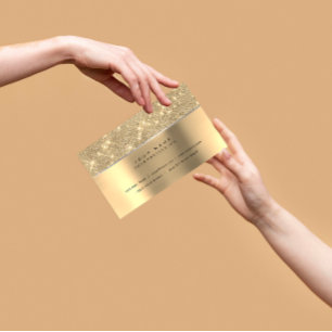 Elfenbein-Ebenen-Golddiamant Stripes Glitzer VIP Visitenkarte