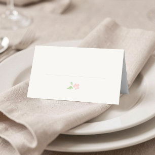 Elfenbein   Einfache Florale Hochzeitstisch-Platzk Platzkarte