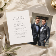 Elfenbein einfaches modernes elegantes Foto-Hochze