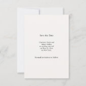 Elfenbein einfaches modernes Foto Hochzeit Save th The Date (Rückseite)