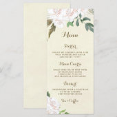 Elfenbein elegante Hochzeitskarte Menükarte (Vorne/Hinten)